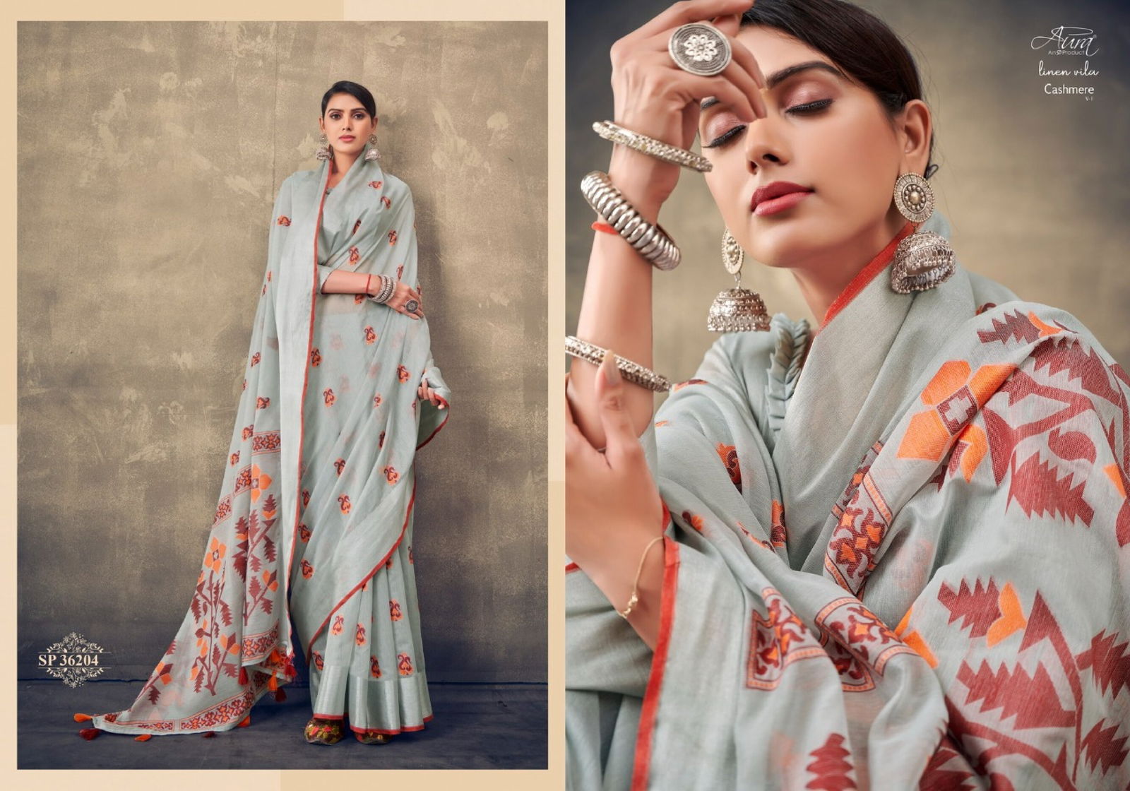 Aura Cashmere 1 Casual Wear Wholesale Printed Sarees Catalog
